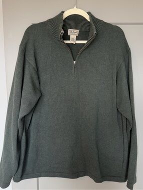 L.L. Bean Men’s Half-Zip Sweater in Olive Green